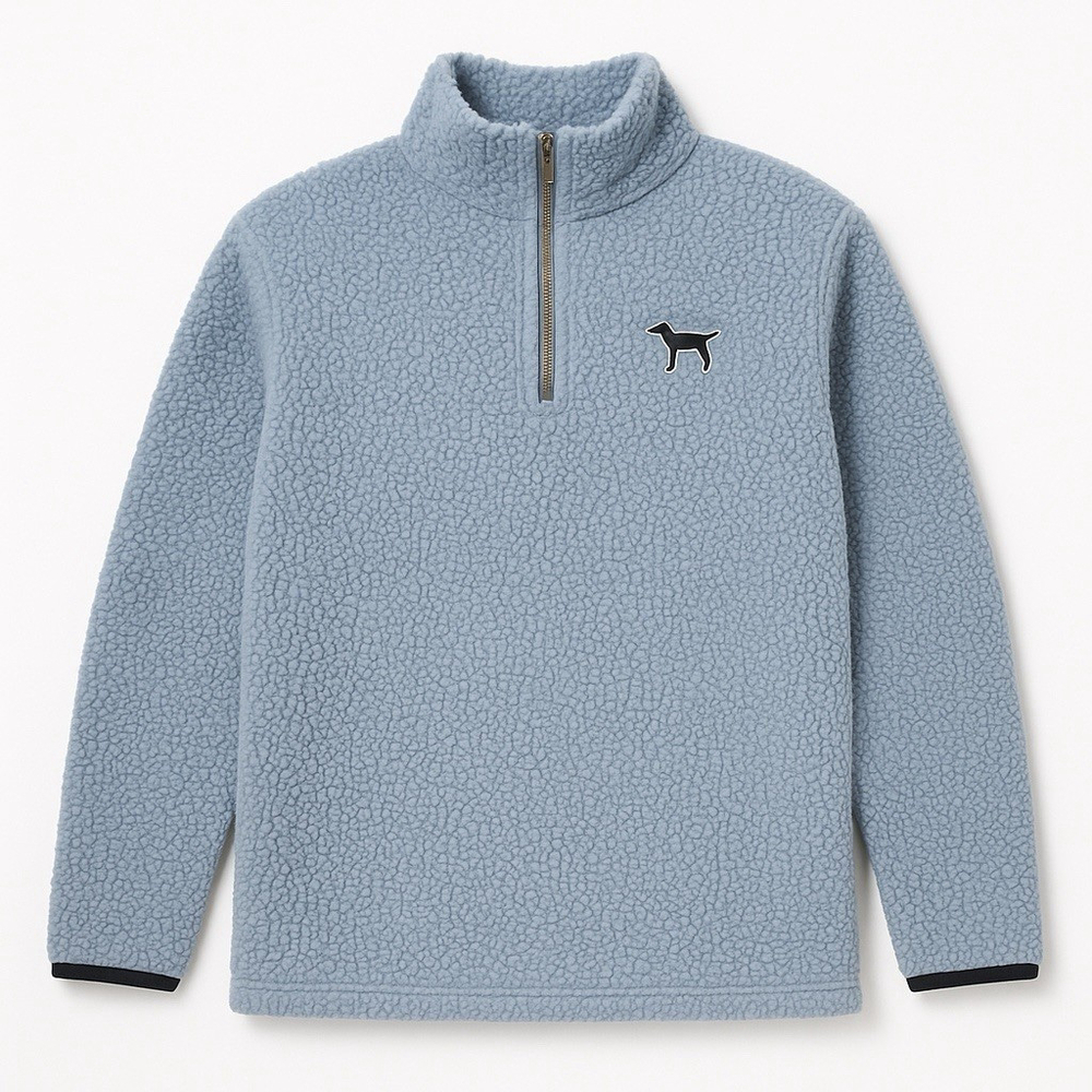 PINK Victoria’s Secret Sherpa Quarter Zip‎ Pullover Blue XS Dog Logo
